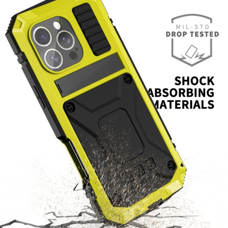 Противоударный чехол R-JUST Life Waterproof для iPhone 16 Pro  - желтый