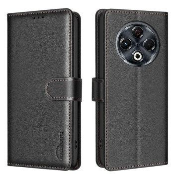 Чехол-книжка Litchi Texture RFID Anti-theft Leather на Tecno Spark 30 4G — чёрный