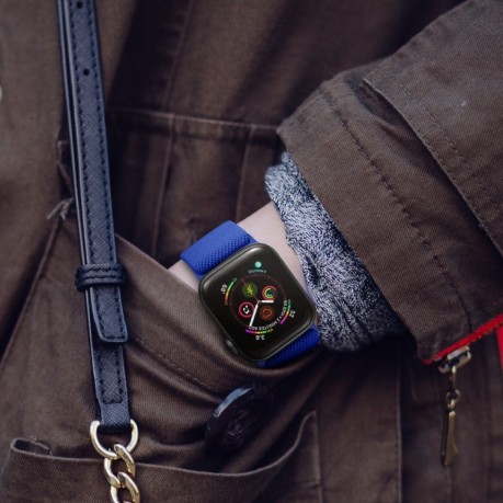Ремешок Polyester Nylon для Apple Watch 10 46mm/Ultra 49mm / Series 8/7 45mm / 44mm / 42mm/45mm/44mm/42mm - синий
