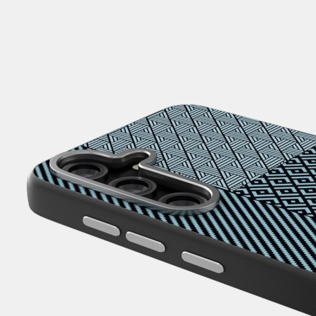 Ультратонкий чехол ABEEL 6D Micro Relief MagSafe Magnetic на Samsung Galaxy S25 5G - Carbon Fiber Blue