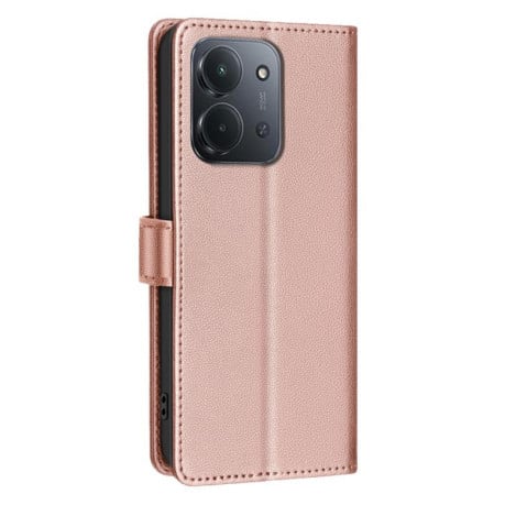 Чохол-книжка Litchi Texture RFID Anti-theft Leather на Xiaomi Redmi 15C 5G / 4G EU 173mm / Poco C85 5G - золотий
