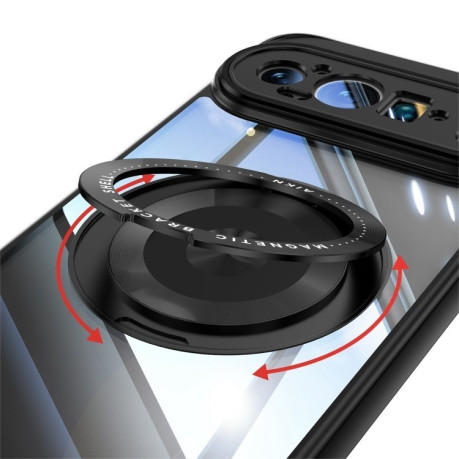 Протиударний чохол 360 Holder Magsafe Acrylic Hybrid для Google Pixel 9 Pro XL - чорний