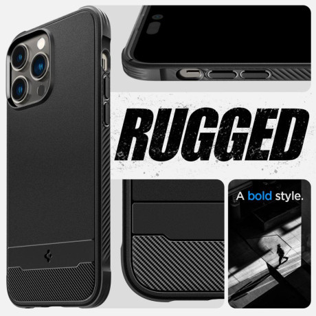 Оригинальный чехол Spigen Rugged Armor Mag MagSafe для iPhone 14 Pro Max - Matte Black