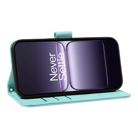 Чехол-книжка с тиснением Dandelion и магнитным хлястиком на OnePlus Nord CE5 5G Global - зеленый