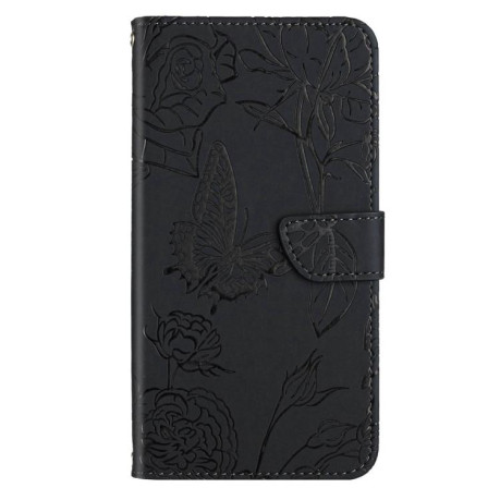 Чохол-книжка Embossed Butterfly для Xiaomi Redmi Note 14 Pro 4G - чорний