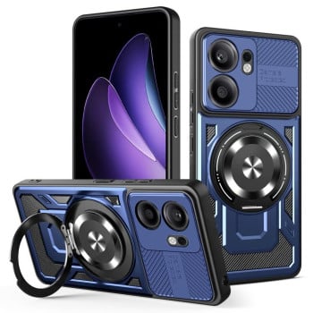 Ударозащитный чехол Armor Rotating Holder MagSafe на OPPO Reno13 F 5G - синий