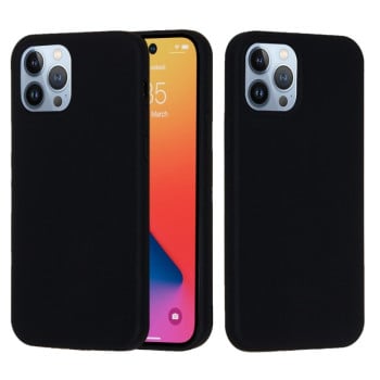 Чехол Solid Color Liquid Silicone на  iPhone 14 Pro - черный