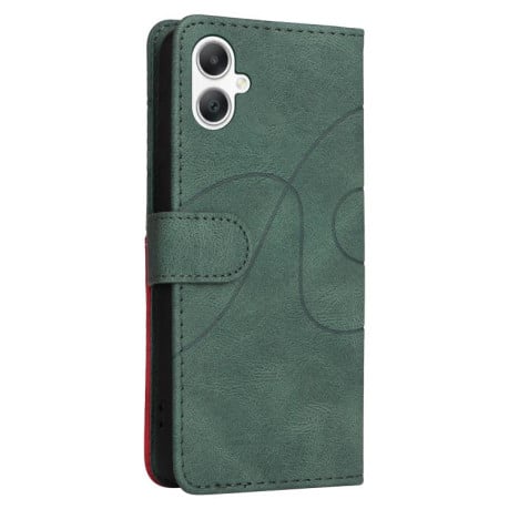 Чохол-книжка Dual-color Splicing Flip Leather на Samsung Galaxy A07 5G - зелений