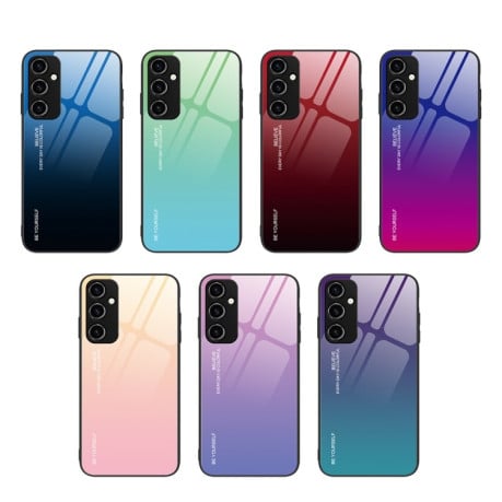 Протиударний чохол Gradient Color Glass для Samsung Galaxy A14 5G - фіолетовий