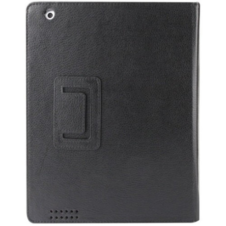 Кожаный Чехол  Litchi Texture Sleep / Wake-up черный для iPad 4/ 3/ 2