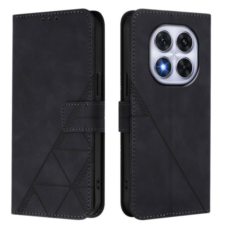 Чохол-книжка Crossbody 3D Embossed Flip Leather на Xiaomi Poco X7 - чорний