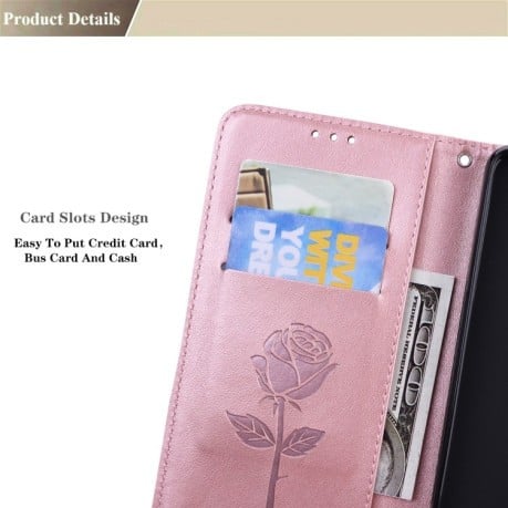 Чехол-книжка Rose Embossed для Samsung Galaxy A13 4G - розовое золото