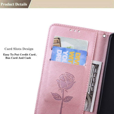 Чехол-книжка Rose Embossed для  Samsung Galaxy A33 5G  - розовое золото