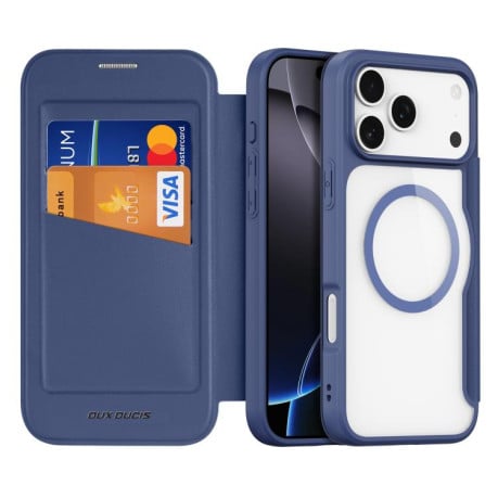 Чехол-книжка DUX DUCIS Skin X Pro Series с Magsafe на iPhone 17 Pro Max - синий