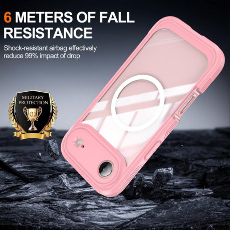 Двосторонний противоударный чехол Life Waterproof MagSafe Magnetic Rugged для iPhone Air - розовый