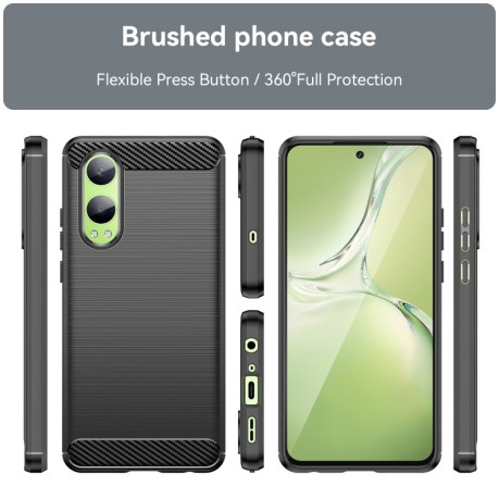 Протиударний чохол Brushed Texture Carbon Fiber на OnePlus Nord CE4 Lite - чорний