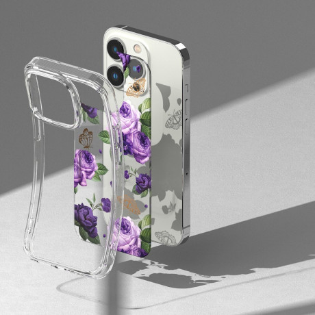 Чохол Ringke Fusion Design Armored Case Cover with Gel Frame для iPhone 14 Pro Max - Purple rose