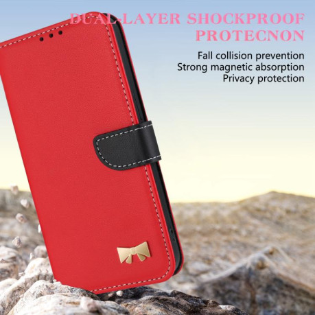Чехол-книжка Metal Bow Leather для Xiaomi Redmi Note 14 4G 164.84mm  - красный