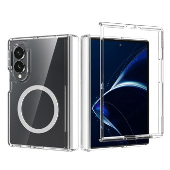 Магнитный чехол Escase с поворотным держателем на Samsung Galaxy Fold8 5G — прозрачный