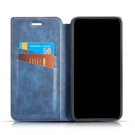 Кожаный чехол-книжка Retro Simple Ultra-thin Magnetic на Samsung Galaxy S20+Plus-синий