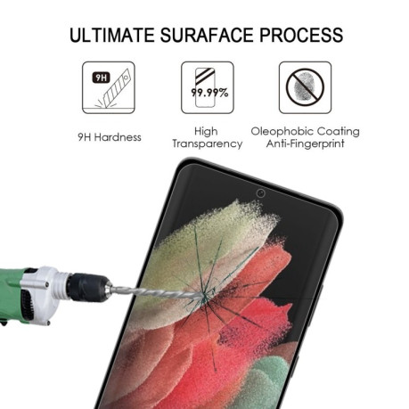 Защитное стекло 9H HD 3D Curved (Edge Glue) для Samsung Galaxy S22 Ultra 5G - черный