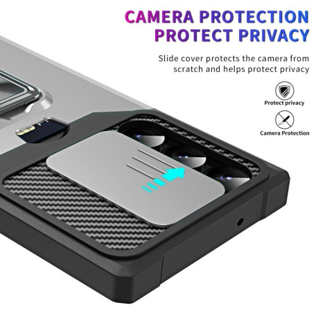 Противоударный чехол Sliding Camera Design для Samsung Galaxy S23 Ultra 5G - серебристый
