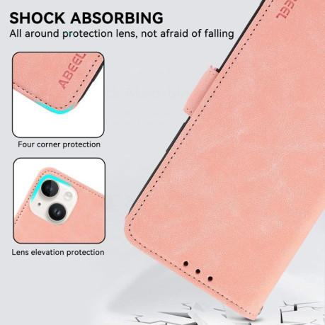 Чехол-книжка ABEEL Color Block Magnetic RFID Leather на Google Pixel 9a - розовый