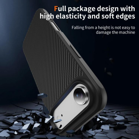 Ударозащитный чехол Carbon Fiber Texture Skin-feel Acrylic TPU на iPhone Air - черный