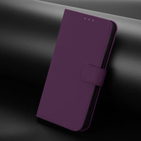 Чехол-книжка с мягким покрытием (Skin Feel) со шнурком на Xiaomi Poco M7 4G 169mm - фиолетовый