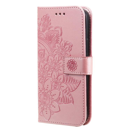 Чехол-книжка 7-petal Flowers Embossing для Redmi Turbo 4 / Xiaomi Poco X7 Pro - розовое золото