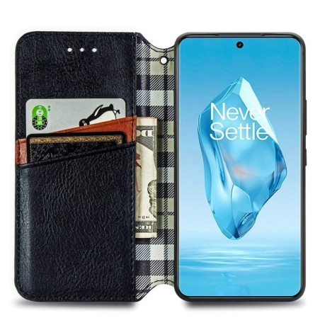 Чохол-книжка Cubic Grid для OnePlus Ace 3 Pro - чорний