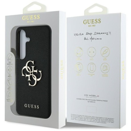 Оригінальний чохол Guess Grained Big 4G Logo Small Classic Logo для Samsung Galaxy S25 Plus - black