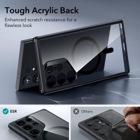 Оригинальный чехол ESR Classic Hybrid Case HaloLock (MagSafe) на Samsung Galaxy S24 Ultra - прозрачно-черный