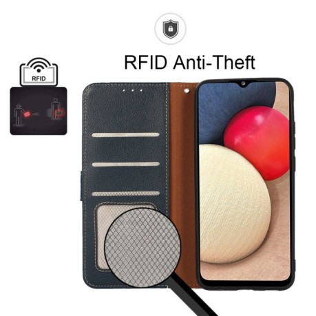 Чохол-книжка KHAZNEH Litchi Texture для Realme 9i/OPPO A76/A96 - синій