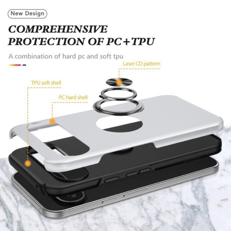 Противоударный чехол HMC 360 Degree Rotating Holder для Google Pixel 9 Pro - серебристый