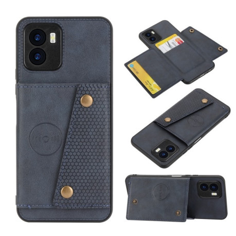 Противоударный чехол Double Buckle для Vivo Y15s - синий