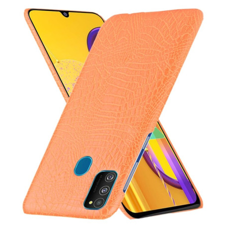 Ударопрочный чехол Crocodile Texture на Samsung Galaxy M21/M30s - оранжевый