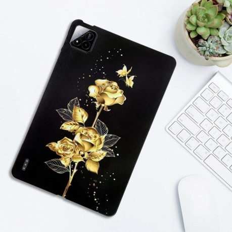 Чехол Color Painting Pattern Smart для Xiaomi Pad 7 / Pad 7 Pro - Golden Rose
