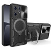 Чехол со шторкой камеры CD фактурой и подставкой на Infinix Hot 40i / Smart 8 - черный