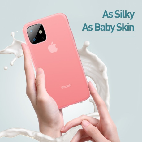 Силиконовый чехол Baseus Jelly Liquid Silicone на  iPhone 11 -прозрачно-красный