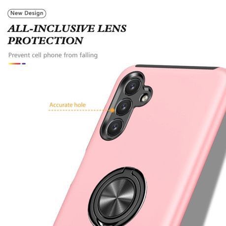 Противоударный чехол Invisible Ring Holder для Samsung Galaxy A04s/A13 5G - розовое золото