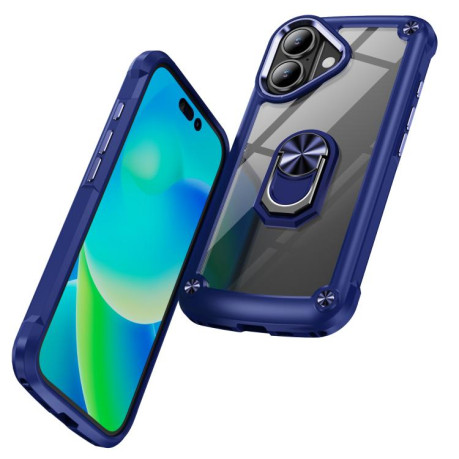 Противоударный чехол Acrylic Ring Holder на For iPhone 17 - синий