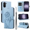 Чохол-книжка з тисненням Dandelion та магнітним хлястиком на OnePlus Nord CE5 5G Global - блакитний