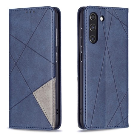 Чехол-книжка Rhombus Texture на Samsung Galaxy S21 FE - синий