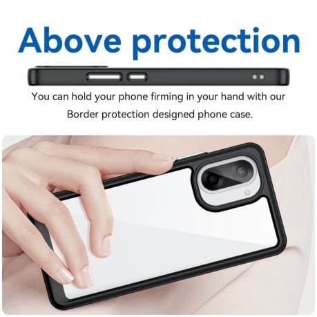 Чехол Colorful Acrylic Series с цветним бампером на OnePlus Nord CE5 5G - черный