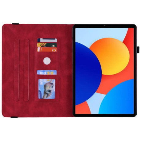 Чохол-книжка Butterfly Flower Embossed Leather на Xiaomi Redmi Pad SE 8.7 - червоний