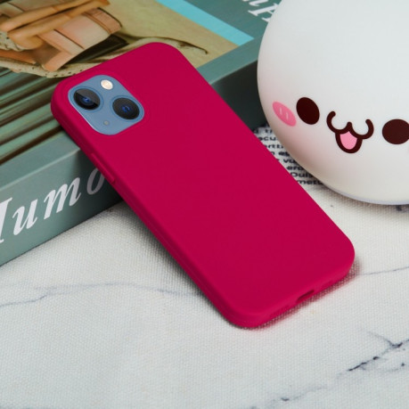 Силіконовий чохол Solid Color для iPhone 14 Plus - пурпурно-червоний