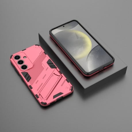 Противоударный чехол Punk Armor для Samsung Galaxy S25 5G - светло-красный