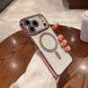 Противоударный чехол Diamond Gradient Plated MagSafe для iPhone 17 Pro Max - розовый