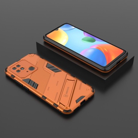 Противоударный чехол Punk Armor для Xiaomi Poco C40/Redmi 10c 4G - оранжевый
